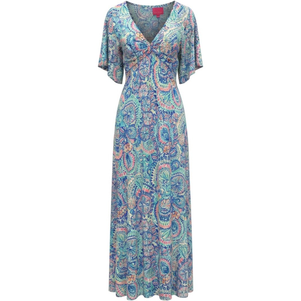 Lilly Pulitzer Minka Maxi Dress Blue Grotto Commotion In The Ocean Size 10 NEW